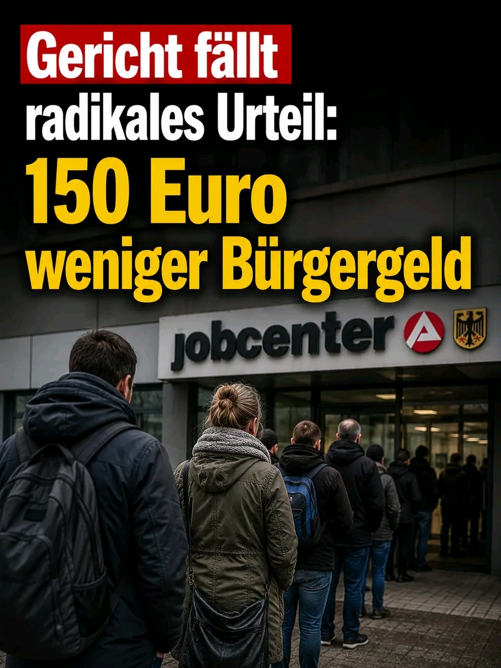 Bürergeld Empfänger verliert 150 Euro im Monat.